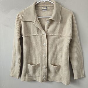 THE BAY Vintage Creme Buttonup Cardigan Womens Size M